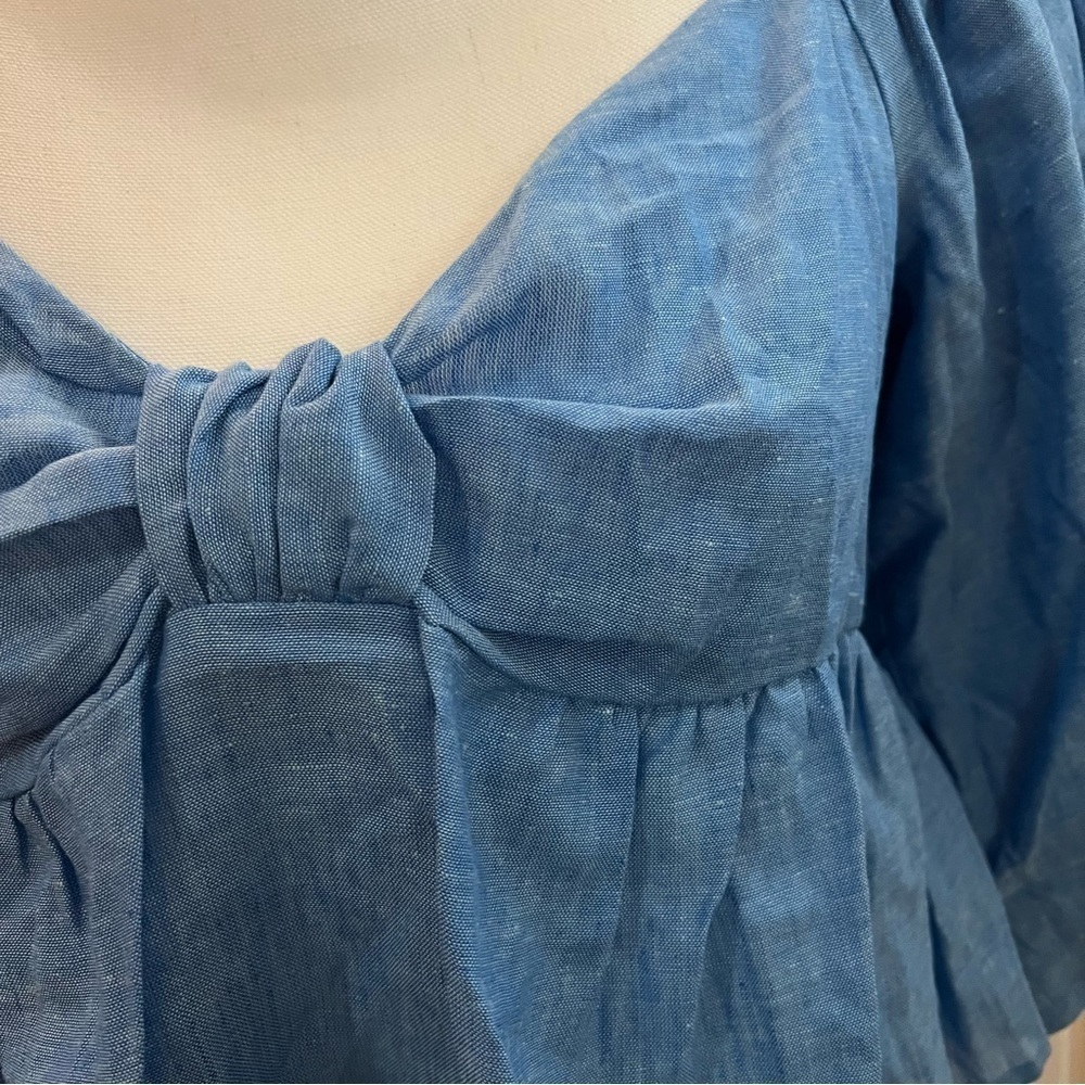 ZARA linen blend knotted top (L) - Picture 12 of 17